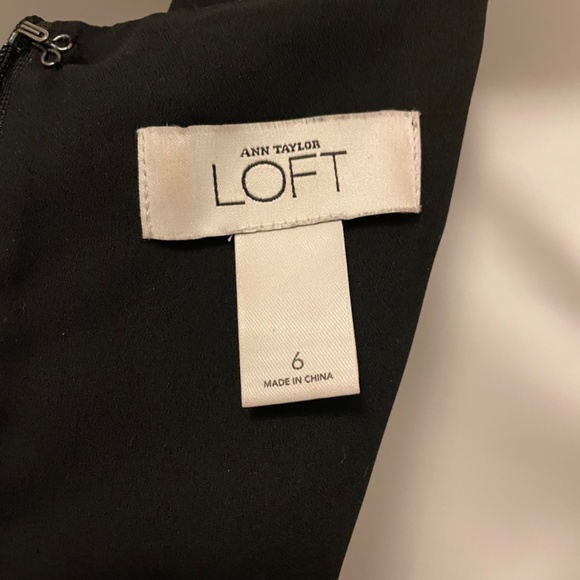 Loft Pleated Skirt Dress Sz 6 Black Zip Up - Picture 9 of 12